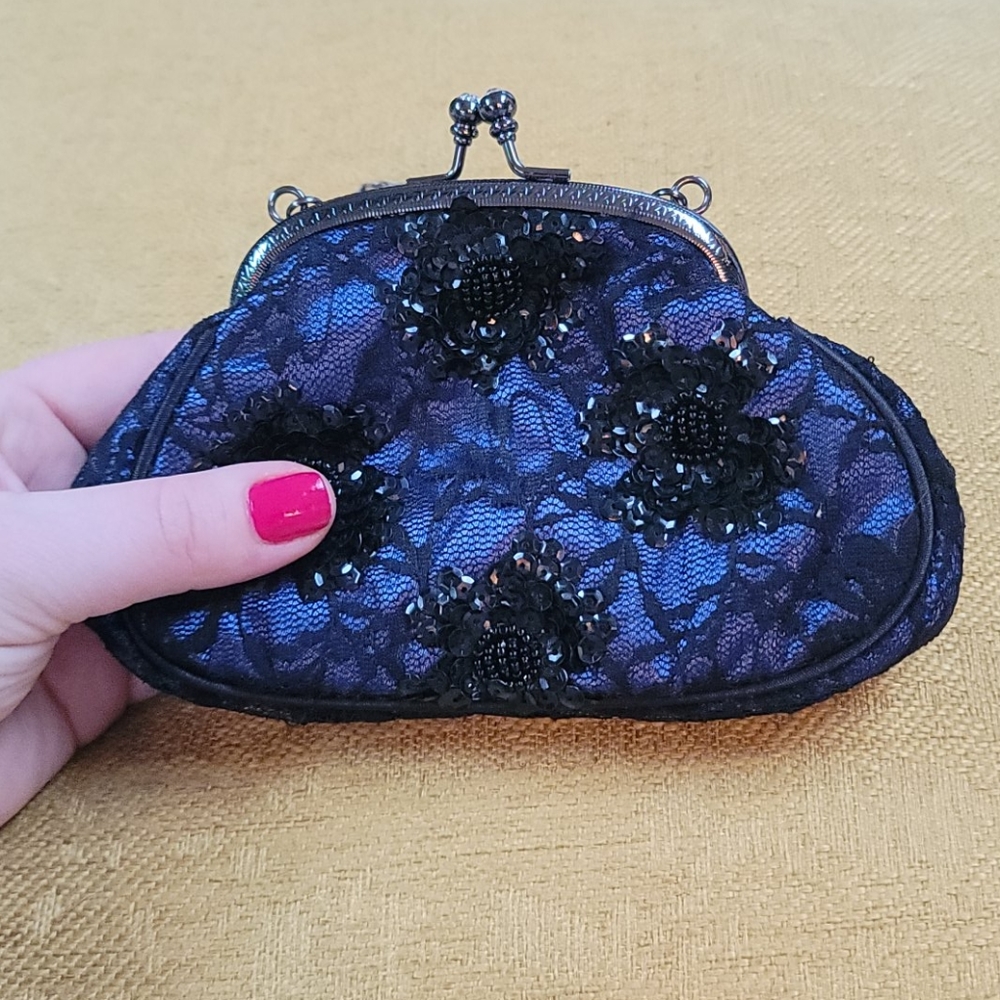 Mini Clutch Sequin Beaded Lace Bag-Used